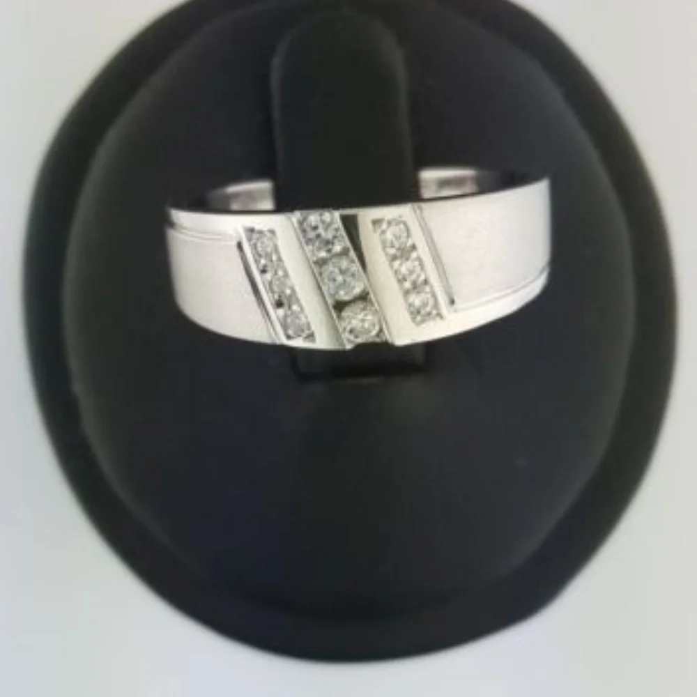 14k Solid White Gold Men's Wedding Band Ring